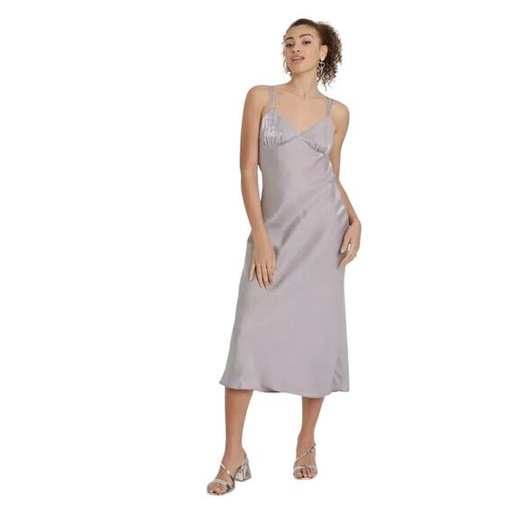 Wild Fable Women's Size XXL Iridescent Maxi Slip Dress Silver New with Tags - Picture 1 of 2